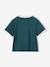 Girls' cropped college-style T-shirt ink blue 