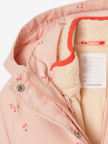 3-in-1 girls' parka pale pink 