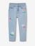 Girls' embroidered floral Mom jeans blue+light blue+medium blue 