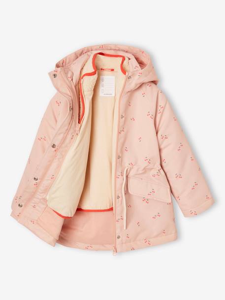 3-in-1 girls' parka pale pink 