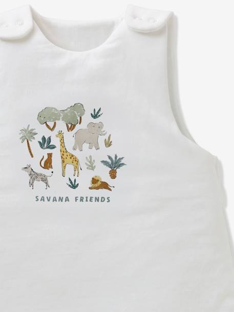 Sleeveless Sleeping Bag, SAVANA printed white 