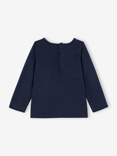 Pack of 3 long-sleeved t-shirts for girls - BASICS ecru+striped red 