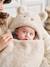 Transformable Baby Nest in Plush Fabric, Bear Beige+ecru+khaki+mouse grey+printed beige+printed pink 