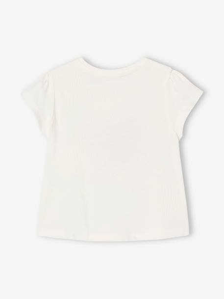 Pack of 3 long-sleeved t-shirts for girls - BASICS ecru+striped red 
