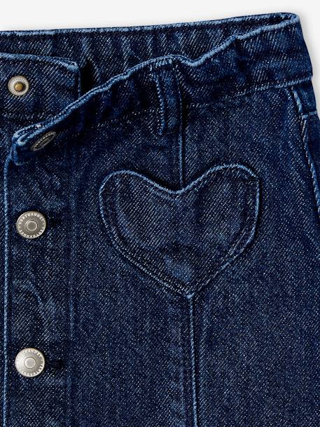 Button-up denim skirt for girls brut denim 