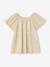 Pleated Lamé Occasion Wear Blouse with Butterfly Sleeves for Girls gold 