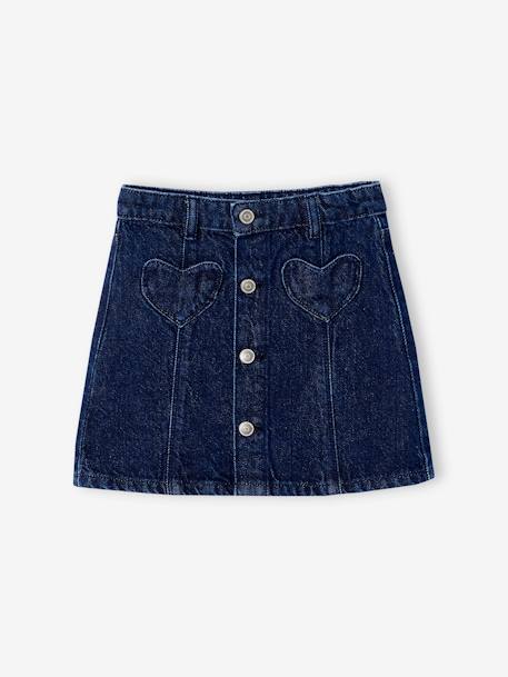 Button-up denim skirt for girls brut denim 