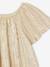 Pleated Lamé Occasion Wear Blouse with Butterfly Sleeves for Girls gold 