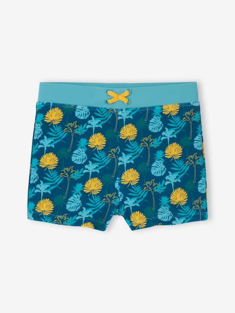 Tropical Print Swim Trunks for Boys fir green 