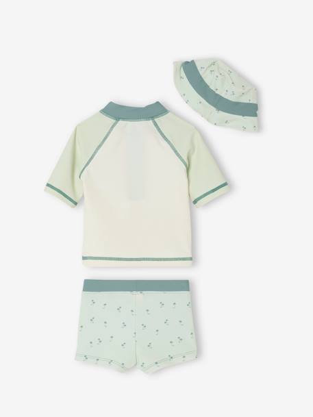Swim Set: UV-Protection T-Shirt, Shorts & Bucket Hat for Babies mint green 
