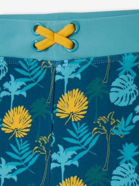 Tropical Print Swim Trunks for Boys fir green 