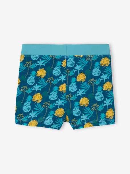 Tropical Print Swim Trunks for Boys fir green 