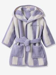 Baby-Striped Baby Dressing Gown with Recycled Cotton, TRANSAT Family Capsule Collection 
