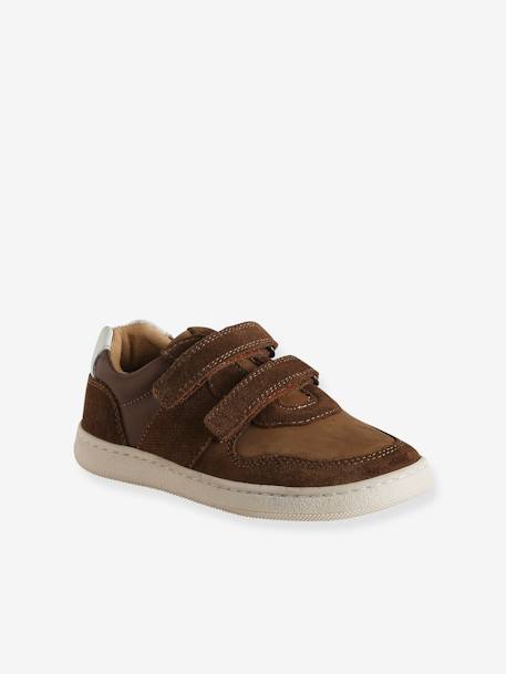 Leather Hook-&-Loop Trainers for Children, Designed for Autonomy brown 