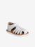 Leather Sandals with Closed Toe & Hook-&-Loop Fastening set pink+white 