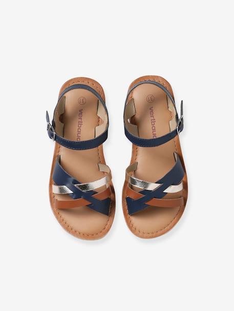 Fancy Leather Sandals for Children set blue 