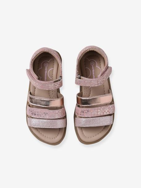 Leather Sandals with Closed Heel for Children, Designed for Autonomy set brown+set pink 