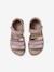 Leather Sandals with Closed Heel for Children, Designed for Autonomy set brown+set pink 