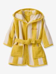 -Striped Baby Dressing Gown with Recycled Cotton, TRANSAT Family Capsule Collection 