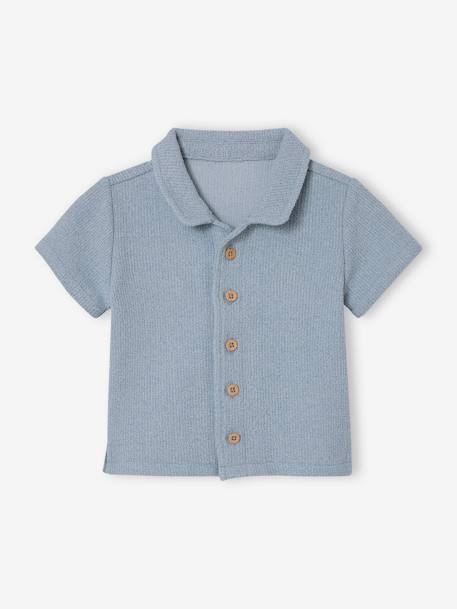 Short-Sleeved Shirt for Babies grey blue 