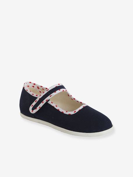 Slippers with Hook-&-Loop Strap navy blue 