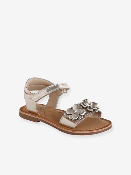 Occasion Wear Leather Sandals for Children, Designed for Autonomy gold 