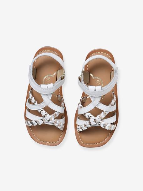 Leather Sandals with Hook-&-Loop Fastening for Toddlers set blue+white 