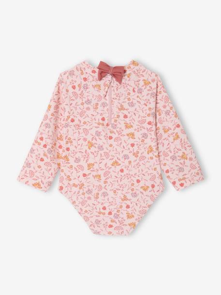 Long-Sleeved UV-Protection Swimsuit for Baby Girls pale pink 