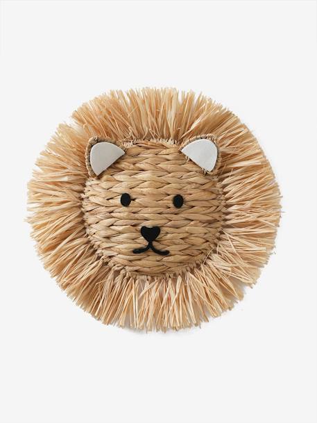 Lion wall trophy beige 