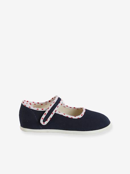 Slippers with Hook-&-Loop Strap navy blue 