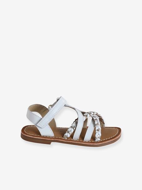 Leather Sandals with Hook-&-Loop Fastening for Toddlers set blue+white 