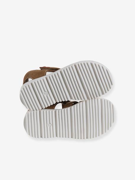 Leather Hook-&-Loop Sandals for Children, Designed for Autonomy camel 
