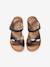 Pair of Fancy Strappy Leather Sandals for Children, Designed for Autonomy set blue 