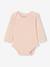 Pack of 2 long-sleeved baby bodysuits in pointelle knit pale pink 