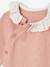 Baby knitted jumper with English embroidery collar rose 