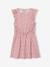 Printed frilled-sleeve dress for girls emerald green+vanilla 