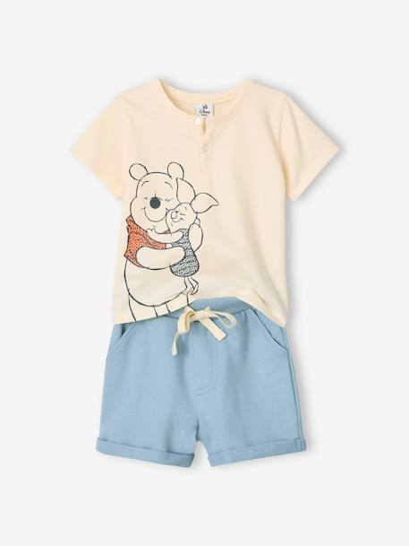 Disney® WINNIE THE POOH baby Tunisian t-shirt & shorts set chambray blue 