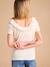 Pointelle Knit T-Shirt with Open Back, for Maternity, ENVIE DE FRAISE marl beige 