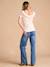 Pointelle Knit T-Shirt with Open Back, for Maternity, ENVIE DE FRAISE marl beige 