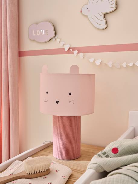 Animal head table lamp with velvet base rose 