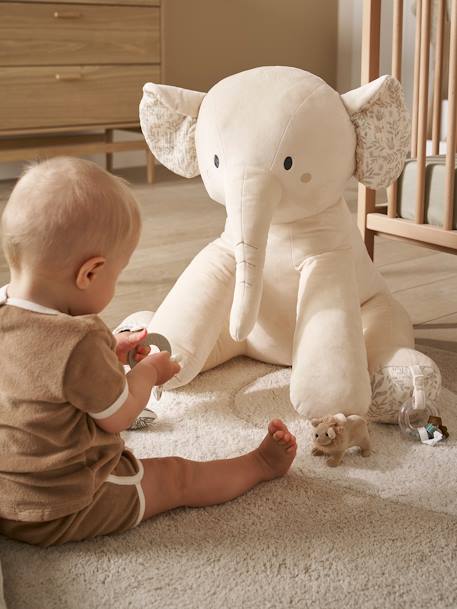 Large Plush Toy, Activity Elephant, BABYLON beige 