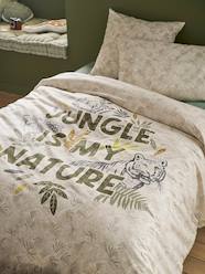 Bedding & Decor-Duvet Cover + Pillowcase Set for Children, with Recycled Cotton Content, Green Jungle