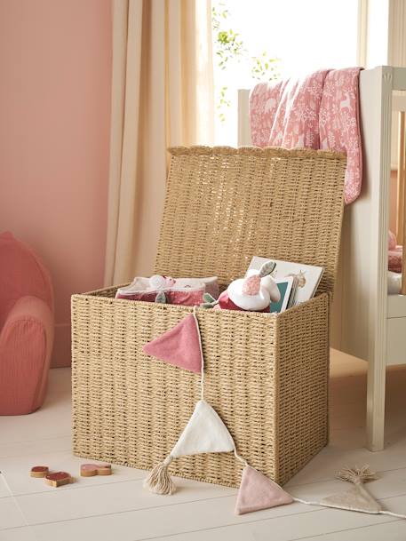 XL FESTON paper rope storage trunk beige 