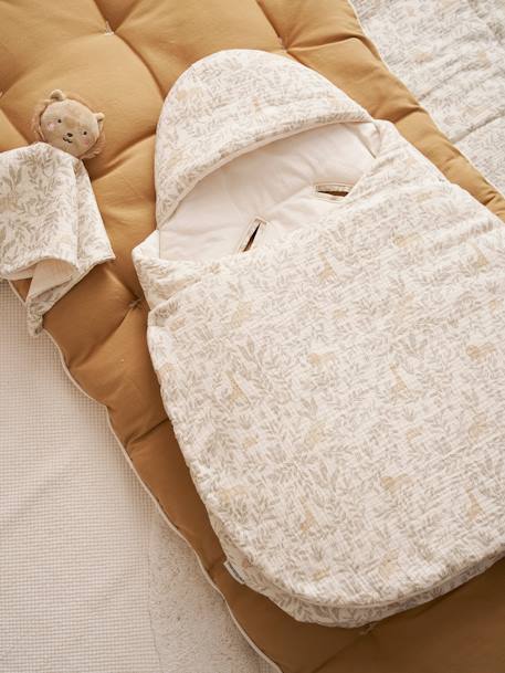 Transformable Baby Nest in Cotton Gauze cappuccino+ecru+printed beige+Sage+terracotta 