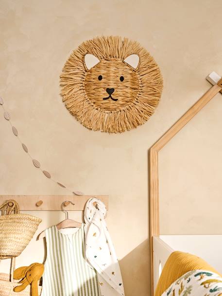 Lion wall trophy beige 