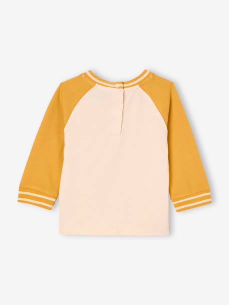 Organic cotton long-sleeved 'cool baby' T-shirt for babies mustard 