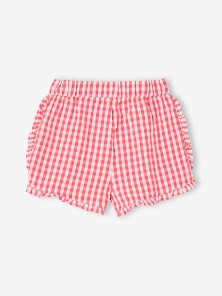 Seersucker Gingham Shorts for Babies chequered red 