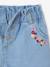 Oversized floral embroidered denim shorts for girls light blue 