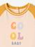 Organic cotton long-sleeved 'cool baby' T-shirt for babies mustard 