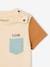 Short Sleeve Colourblock T-shirt, for Babies Dark Green+hazel 